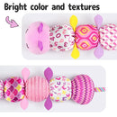 Infant Baby Musical Stuffed Animal Activity Soft Toys with Multi-Sensory Crinkle, Rattle and Textures for 0-3-6-12 Months Developmental Toys, Caterpillar, Purple by TinyTreasures Baby Boutique