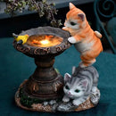 Cat Garden Figurines Outdoor Decor Solar Statue with LED Lights for Patio Lawn Yard Art Decoration Housewarming Garden Gift by CozyNest Decor