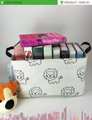 LANGYASHAN Rectangular Storage Bin Collapse Canvas Fabric Cartoon Storage Basket with Handles for Organizing Home Kitchen Boys and Girls Toys Office Closet Shelf Baskets (Rec lion) by TinyTreasures Baby Boutique