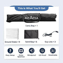 ACACIA Beach Tent Sun Shelter | 4-Person Portable Camping Tent with UPF 50+ Protection | Easy Setup Pop up Sun Shade | 10×10ft Privacy Sunshade for Camping & Backyard by TinyTreasures Baby Boutique
