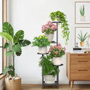 TOSKING 5 Tier Tall Plant Stand Indoor Outdoor, Heavy Duty Corner Shelf for Plants & Decor, Space Saving 3.9FT Metal Flower Pot Stand for Balcony, Garden, Living Room, Patio (Black, 47in) by GreenHaven Gardens