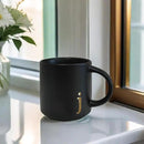 COLLECTIVE HOME - Black Monogram Ceramic Mugs, 15 oz Golden Initial Coffee Cups, Elegant Alphabet Tea Mugs, Personalized Halloween Mug with Gift Box, Perfect for Office and Home Décor (j) by CozyNest Decor