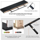 Floating Shelves - 10.3 Inch Deep Wall Shelf for Decor & Storage - Wall Mounted Display Shelving with Invisible Heavy-Duty Metal Bracket - 48" W x 10.3" D x 1.8" H - Set of 1 - Rustic Black by CozyNest Decor