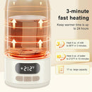 Portable Bottle Warmer for Travel Portable Milk Warmer for Baby Travel,Multi-Speed Keep Warm Function, 95-212℉ 17oz Capacity,66W Battery,24hrs Keep Warm,Best Choice for Travel Bottle Warmer on The Go by TinyTreasures Baby Boutique
