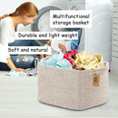 COMFY-HOMI 3PACK Cotton Rope Woven Basket With Handles for Shelves, Toy, Book, Cloth Storage Basket for Organizing|13.5" x 11" x 9.5" Decorative Nursery Cube Bin for Living Room（all brown） by TinyTreasures Baby Boutique