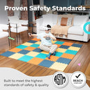MioTetto Foam Floor Tiles for Kids - Non-Toxic Comfortable Baby Play Mat and Interlocking Foam Tiles, Fits with 74x74 Playpen Mat for Crawling & Development, Soft Play Mat for Babies 6-12 Months by TinyTreasures Baby Boutique