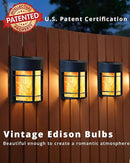 Flickering Flames Solar Fence Lights, Upgraded 8 Pack Waterproof Solar Outdoor Lights for Deck Fence Post Yard by GreenHaven Gardens