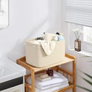 3-Pack Shelf Baskets for Organizing, Woven Storage Basket for Shelves, Cotton Rope Storage Bins for Toys Books, Nursery Towel Baskets for Classroom, 14.96"X9.8"X8.85", Brown by CozyNest Decor
