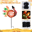 2 PCS Happy Fall Yard Signs Metal Thanksgiving Decorative Garden Stakes with Led Light Turkey Give Thanks Yard Stakes Fall Harvest Lawn Garden Lawn Pathway Decor by CozyNest Decor