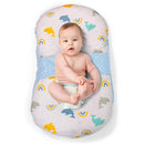 Baby Lounger for Newborns and Infants, Portable Lounger with Pillow & Foot Rest - 100% Cotton, Snug, Travel-Friendly, Breathable Fabric, Ideal for Cribs & Floor - Sprinta (Poly Snuggle) by TinyTreasures Baby Boutique