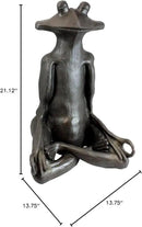 Emsco Group 92510 Yoga Frog Statue – Natural Appearance – Made of Resin – Lightweight – 21” Height Garden, BRONZE by GreenHaven Gardens