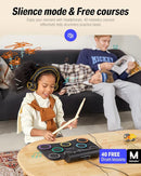 Donner Electric Drum Pad, 9 Pads Electronic Drum Set Roll Up Quiet Drum Pad Built-in Speaker, 40 Drum Lessons Included, Kids Holiday & Birthday Instrument Toys DED-20(SE) by TinyTreasures Baby Boutique