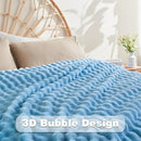 NEWCOSPLAY Faux Fur Throw Blanket Blue Bubble Blanket Thick Warm Soft for Couch Sofa Bed 550GSM (Blue, Throw(50"x60")) by CozyNest Decor