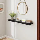 48 Inch Floating Shelves Black, Rustic Wood Floating Shelf Wall Mounted, 9 Inch Deep Floating Shelf for Kitchen, Bedroom, 48 x 9 Wall Shelves for Home Storage, Set of 1 by CozyNest Decor
