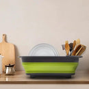 THANSTAR Collapsible Dish Drying Rack for RV Campers Portable Dinnerware Drainer Organizer for Kitchen Travel Trailer-Green by CozyNest Decor