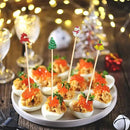 Christmas Cocktail Picks Toothpicks Fruit Dessert Sticks Food Sandwich Appetizer Charcuterie Skewers for Xmas Tree Snowman Elk Snowflake Christmas Decorations Themed Party Supplies, 5", 100 Count by CozyNest Decor