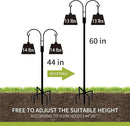 XDW-GIFTS Double Shepherds Hooks for Outdoor, 2-Pack Heavy Duty Garden Pole for Hanging Bird Feeder, Plant Baskets, Solar Light Lanterns, Garden Plant Hanger Stands with 5 Base Prongs by GreenHaven Gardens
