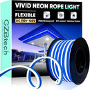 GZBtech Flexible LED Neon Rope Lights 33FT,AC 110-120V Waterproof Strip Light, 120 LEDs/M Cuttable Connectable Neon Lighting for Indoor Outdoor Home Decor/Commercial Building Use-Blue 10M by CozyNest Decor