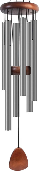 Large Aluminium Wind Chimes 37 Inches to Create a Zen Atmosphere Suitable for Outdoor, Garden, Patio Decoration. Classic Wind Chimes with Wind Catcher Suitable as A Gift for Unisex,Silver Grey by CozyNest Decor