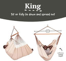 LA SIESTA® - XL King Habana Cotton Hammock Chair & CasaMount - Hanging Chair w/Suspension Kit for Walls Ceilings & Square Beams - Indoor Outdoor Swing Hanging Chair Bedroom Patio Balcony - Nougat by GreenHaven Gardens