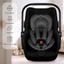 Infant Car Seat Insert for Newborn Girls Boys, Summer Mesh Baby Carseat Head Support with Strap Pads, Soft Reversible Baby Car Seat Insert Cushion Pad for Car Seat, Stroller, Bouncer, Swing, Black by TinyTreasures Baby Boutique