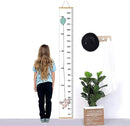 Kids Growth Chart, Wood Frame Fabric Canvas Height Measurement Ruler from Baby to Adult for Child's Room Decoration 7.9 x 79in (7.9 x 79in, Balloon Rabbit) by TinyTreasures Baby Boutique