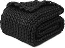 YnM Chunky Throw Blanket, Medium-Weight, Hand Knitted, Skin Friendly, Ventilated and Breathable, Machine Washable, Home Décor Piece for Couch, Sofa and Bed (Black, 60x80 Inch) by CozyNest Decor