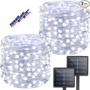 Solar String Lights Outdoor, Upgraded 2-Pack 80FT 200 LED Solar Twinkle Light for Outside, Waterproof Silver Wire 8 Modes Solar Fairy Lights for Garden Patio Tree Christmas Party Wedding (Cool White) by GreenHaven Gardens