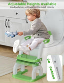 Potty Training Seat with Step Stool Ladder, Potty Training Toilet Seat with Soft Seat Splash Guard, Adjustable Height, 2 in 1 Potty Seats for Toddlers Kids Boys Girls by TinyTreasures Baby Boutique