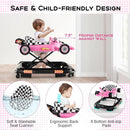 HONEY JOY Baby Walker, 4-in-1 Foldable Infant Activity Push Walker, Toddler Car Walker w/Adjustable Heights, Music, Lights, Removable Tray, Baby Walker with Wheels for Boys Girls 7-14 Months (Pink) by TinyTreasures Baby Boutique
