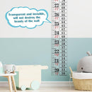 Tatuo Growth Chart Wall Labels Height Indicator Tape Ruler Growth Chart Decor Height Indicator Adhesive Ruler for Home Room Measuring (Clear) by TinyTreasures Baby Boutique