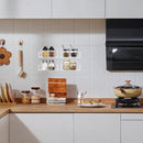 Acrylic Spice Rack Wall Mount-6 Inch, Clear Spice Shelf Storage Holder, 4 Pack Hanging Seasoning Rack Organizer for Cabinet Door, Cupboard or Wall Kitchen (Adhesive or Screw) by CozyNest Decor