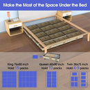 IUI Under Bed Storage with Wheels & Lid, 50L Large Capacity Underbed Storage Containers, Versatile Under The Bed Shoe Storage for Clothes, Books, Toys, 2 Pack, Ivory White by CozyNest Decor