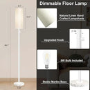 Floor Lamp for Living Room,Dimmable Floor Lamp with LED Bulb,Modern Standing Lamp with Marble Base,Tall Standing Lamps for Living Room,Bedroom,Office,Reading and Nursery(White) by CozyNest Decor