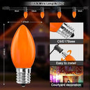 25FT LED Halloween Outdoor String Lights with 26 C9 Candle Shape Shatterproof Plastic Bulbs,2700K Waterproof Connectable Orange LED String Lights for Home Garden Halloween Christmas Fall Decor by GreenHaven Gardens