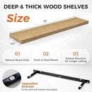 Fun Memories 30" Rustic Wood Deep Floating Shelves for Wall, Invisible Brackets for Decor & Storage, Living Room, Bathroom (Oak, Set of 2) by CozyNest Decor