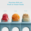 Frida Baby Push Pop Feeder, Baby Fruit Food Feeder to Safely Introduce New Foods, Fresh + Frozen, Silicone, BPA Free, Dishwasher Safe | 3 Count, Blue by TinyTreasures Baby Boutique