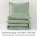 Litanika California King Comforter Set Sage Green - 3 Pieces Cal King Lightweight Solid Bed Comforter, Oversized Fluffy Down Alternative Comforter Quilt Blanket Bedding Set by CozyNest Decor