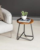 Indoor Plant Stand,Mid Century Wood Stand Plant Table,Modern Plant Stool for Outdoor,Metal Tall Holder for Flower Pots,Small Round Side End Table (Rustic Brown, 15 inch) by GreenHaven Gardens