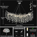 Modern Crystal Silver Chandelier, 55" Large Rectangular Oval Tree Branch Crystal Chandeliers for Dining Room,16-Light Flush Mount K9 Crystal Chandeliers, for Kitchen Island,Dining Room by CozyNest Decor