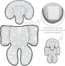 Infant Car Seat Insert, 2 in 1 Reversible Baby Car Seat Head & Body Support Cushion Pillow for Newborn,Soft Newborn Carseat Head Support Pad for Carseats, Strollers, Swings, Bouncers by TinyTreasures Baby Boutique