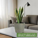 Dexceder 9x8 Inches Self Watering Planter Indoor Outdoor, Inner Pot Design, Thickened Table Flower Plant Pot with Water Level Indicator (Grey Gold Crackle) by CozyNest Decor