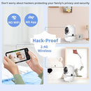 HelloBaby Baby Monitor 2 Cameras, 6'' World First IPS Split-Screen 30H Battery, No WiFi 2-Way Audio, Video, VOX, Double Cameras Pan-Tilt-Zoom, Night Vision, 8 Lullabies, 1000ft for Twins by TinyTreasures Baby Boutique