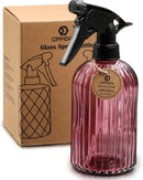 OFFIDIX Glass Spray Bottle, Pressure Watering Can, Indoor Plant Mister, Adjustable Nozzle, 0.4L/13.5oz Handheld Spray Bottle for Garden Plants Cleaning Solutions (Amaranth) by GreenHaven Gardens