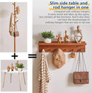 Wall Mounted Hook with Shelf,23.62in Entryway Wall Hanging Shelf,Solid Wood Coat Hooks,for Bathroom, Kitchen,Cherry Wood Color YD-WS0260C by CozyNest Decor