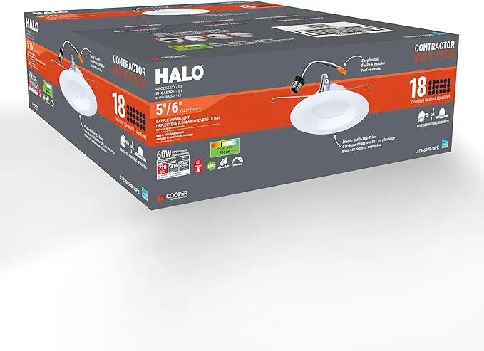 HALO LTE 5/6 Inch Indoor/Outdoor Recessed LED Trim Can Light, 3000K - Contractor Value Pack (18-Pack) - LTE566930-18PK, photo 6 of 6