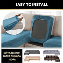 PrinceDeco Velvet Sectional Couch Covers, 4 Pieces, L Shape, Blue, 3 Seater + 1 Chaise by CozyNest Decor