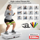 3D Vibration Plate Exercise Machine for Lymphatic Drainage, Whole Body Vibration Plate for Weight Loss, 330lbs Capacity Vibrating Platform Board Home Gym Quiet, 5 Yoga Belts & 2 Resistance Bands by CozyNest Decor