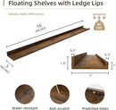 Picture Ledge Shelf, Wood Long Floating Shelves for Wall, Set of 2, 56 inch Picture Ledge Shelves, Photo Ledge Nursery Book Shelves Wall Mounted for Living Room Kids' Room Bedroom, Color Brown by TinyTreasures Baby Boutique