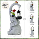 Elephant Statues Garden Decor - Lucky Elephant Outdoor Statues with Solar Powered Lantern, Elephant Statue Gifts for Women,Resin Yard Art for Outdoor & Home Decor(11" Elephant) by GreenHaven Gardens